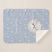 Schattige Polar Beer Naam Boy Blue Winter Warm Sherpa Deken (Voorkant (horizontaal))