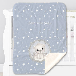 Schattige Polar Beer Naam Boy Blue Winter Warm Sherpa Deken
