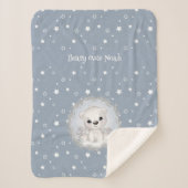 Schattige Polar Beer naam Warm Boy Winter Sherpa Deken (Voorkant)