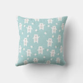 Schattige Polar Beer op een Snowboard gepersonalis Kussen (Achterkant)