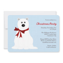 Schattige Polar Beer op Ice Blue Christmas Party