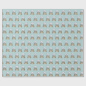 Schattige Polar Beer op poederblauw kerstpatroon Cadeaupapier (Vlak)