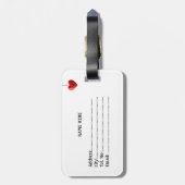 Schattige Polar Beer op rood Bagagelabel (Achterkant verticaal)