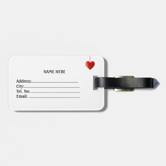 Schattige Polar Beer op rood Bagagelabel (Achterkant horizontaal)