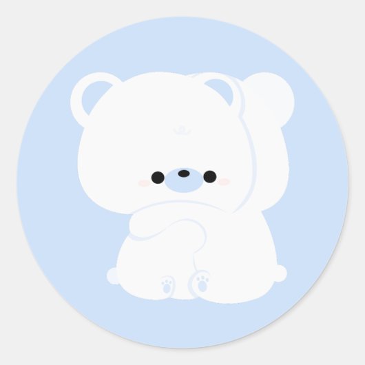 Schattige Polar Beer Paar Ronde Sticker (Voorkant)