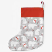 Schattige Polar Beer Patroon Gepersonaliseerd Kleine Kerstsok (Achterkant)