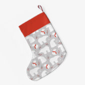 Schattige Polar Beer Patroon Gepersonaliseerd Kleine Kerstsok (Achterkant (Hangend))