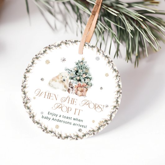 Schattige Polar Beer Pop het als ze Pop Baby showe Bedankjes Labels