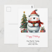 Schattige Polar Beer Prettige feestdagen met kerst Briefkaart (Voorkant / Achterkant)