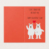 schattige Polar beer Pun Valentijnsdag kaart (Buitenkant ongevouwen)