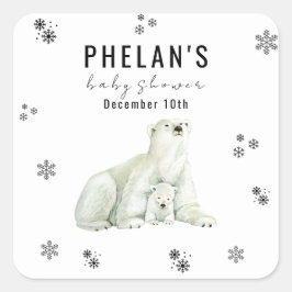 Schattige Polar Beer Retouradres Classic Vierkante Sticker