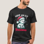 Schattige Polar Beer Santa Hat Funny Pun Christmas T-shirt<br><div class="desc">Schattige Polar Beer Santa Hat Funny Pun Kerstwinter</div>