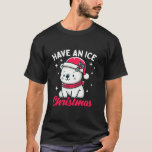 Schattige Polar Beer Santa Hat Funny Pun Christmas T-shirt<br><div class="desc">Schattige Polar Beer Santa Hat Funny Pun Kerstwinter</div>