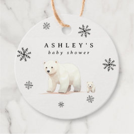 Schattige Polar Beer Winter Baby shower Bedankjes Labels