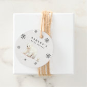 Schattige Polar Beer Winter Baby shower Bedankjes Labels (In situ)