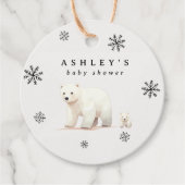 Schattige Polar Beer Winter Baby shower Bedankjes Labels (Voorkant)
