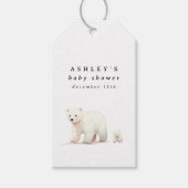 Schattige Polar Beer Winter Baby shower Cadeaulabel (Voorkant)