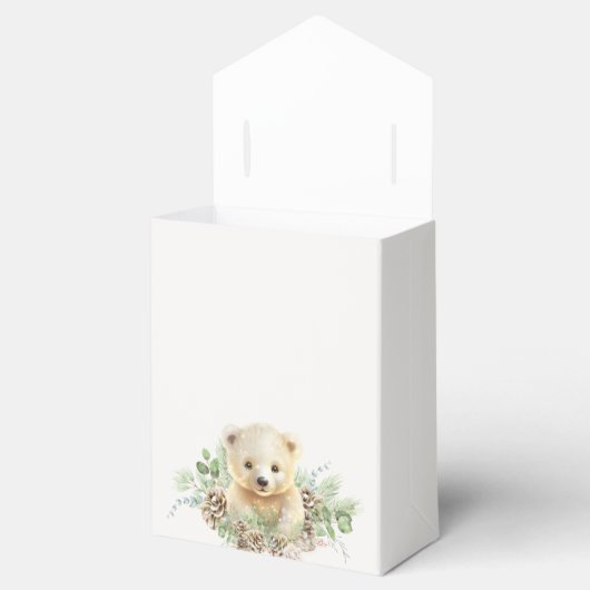 Schattige Polar Beer Winter Baby shower Favor Box Bedankdoosjes (Geopend)
