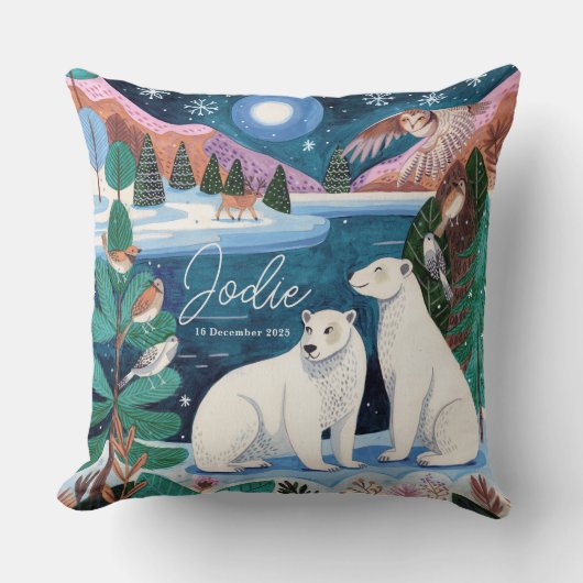 Schattige Polar Beer Winter Baby shower Kussen (Voorkant)