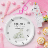 Schattige Polar Beer Winter Baby shower Papieren Bordje (Feest)