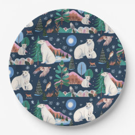 Schattige Polar Beer Winter Baby shower Papieren Bordje