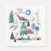 Schattige Polar Beer Winter Baby shower Servet (Voorkant)