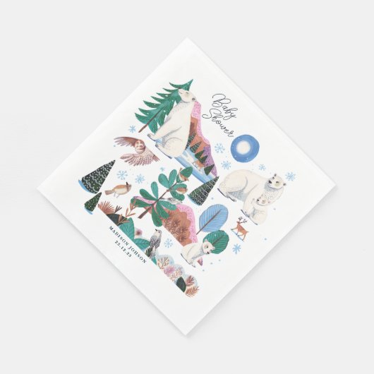 Schattige Polar Beer Winter Baby shower Servet (Hoek)