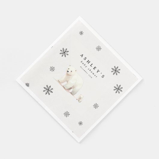 Schattige Polar Beer Winter Baby shower Servet (Hoek)