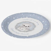 Schattige Polar Beer Winter Boy Baby shower Papieren Bordje (Gekanteld)