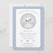 Schattige Polar Beer Winter Boy Baby shower Uitnod Kaart (Voorkant)
