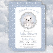 Schattige Polar Beer Winter Boy Baby shower Uitnod Kaart