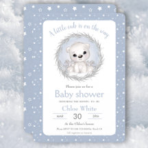 Schattige Polar Beer Winter Boy Baby shower Uitnod