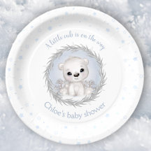 Schattige Polar Beer Winter Boy Baby shower Wit