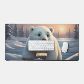 Schattige Polar Beer Winter Cartoon Bureaumat (Keyboard & Muis)