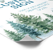 Schattige Polar Beer Winter Verjaardag Custom Sign Poster (Hoek)