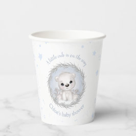 Schattige Polar Beer Wit Winter Boy Baby shower Papieren Bekers