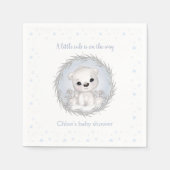 Schattige Polar Beer Wit Winter Boy Baby shower Servet (Voorkant)