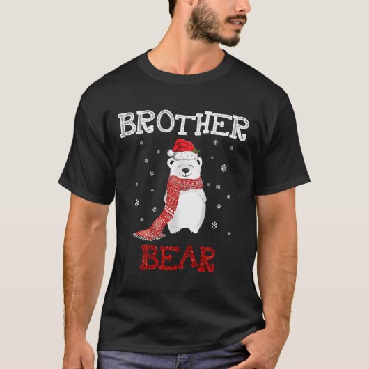Schattige Polar Brother Beer Sjaal Vrolijk Kerstfe T-shirt (Voorkant)