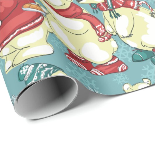 Schattige polarBeren Cadeaupapier (Rol Hoek)