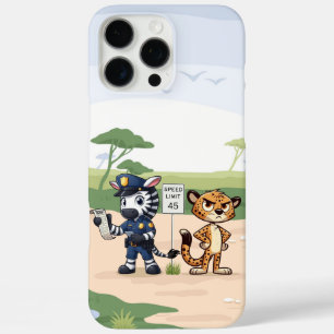 schattige politie zebra & jachtluipaard iPhone 16 pro max hoesje