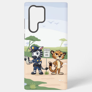 schattige politie zebra & jachtluipaard samsung galaxy hoesje
