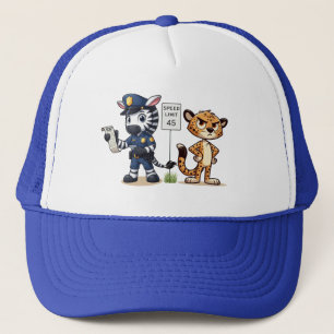 schattige politie zebra & jachtluipaard trucker pet