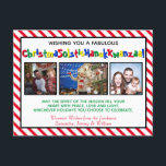 Schattige politiek correct grappig 3 foto feestdagenkaart<br><div class="desc">Dit grappige vakantie briefkaart heeft een humoristische inslag op politieke correctheid. Op de kaart staan drie foto's en het bijschrift luidt: Have a Fabulous ChristmasSolsticHanukKwanzaa! - de woorden Kerstzonnewende Chanoeka en Kwanzaa samenvoegen tot één lang gekke woord. Moge de sfeer van het seizoen je hart vullen met rust, liefde en...</div>