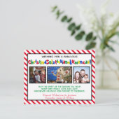 Schattige politiek correct grappig 3 foto feestdagenkaart (Staand voorkant)