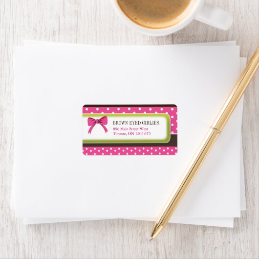 Schattige Polk a Dot & Verzendlabels Etiket (Insitu)