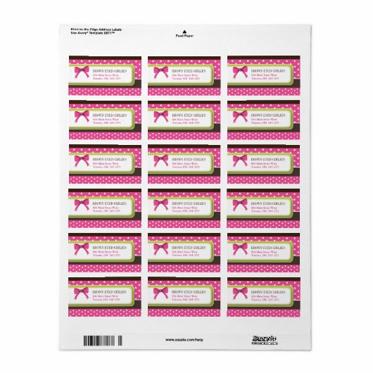 Schattige Polk a Dot & Verzendlabels Etiket (Full Sheet)