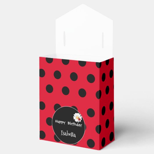Schattige Polka dot Ladybug Daisy Flower Verjaarda Bedankdoosjes (Geopend)