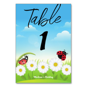 Schattige Polka dot Ladybug Daisy Flower Verjaarda Kaart