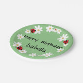 Schattige Polka dot Ladybug Daisy Flower Verjaarda Papieren Bordje (Gekanteld)