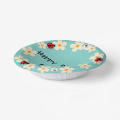 Schattige Polka dot Ladybug Daisy Flower Verjaarda Papieren Kommen (Gebogen)